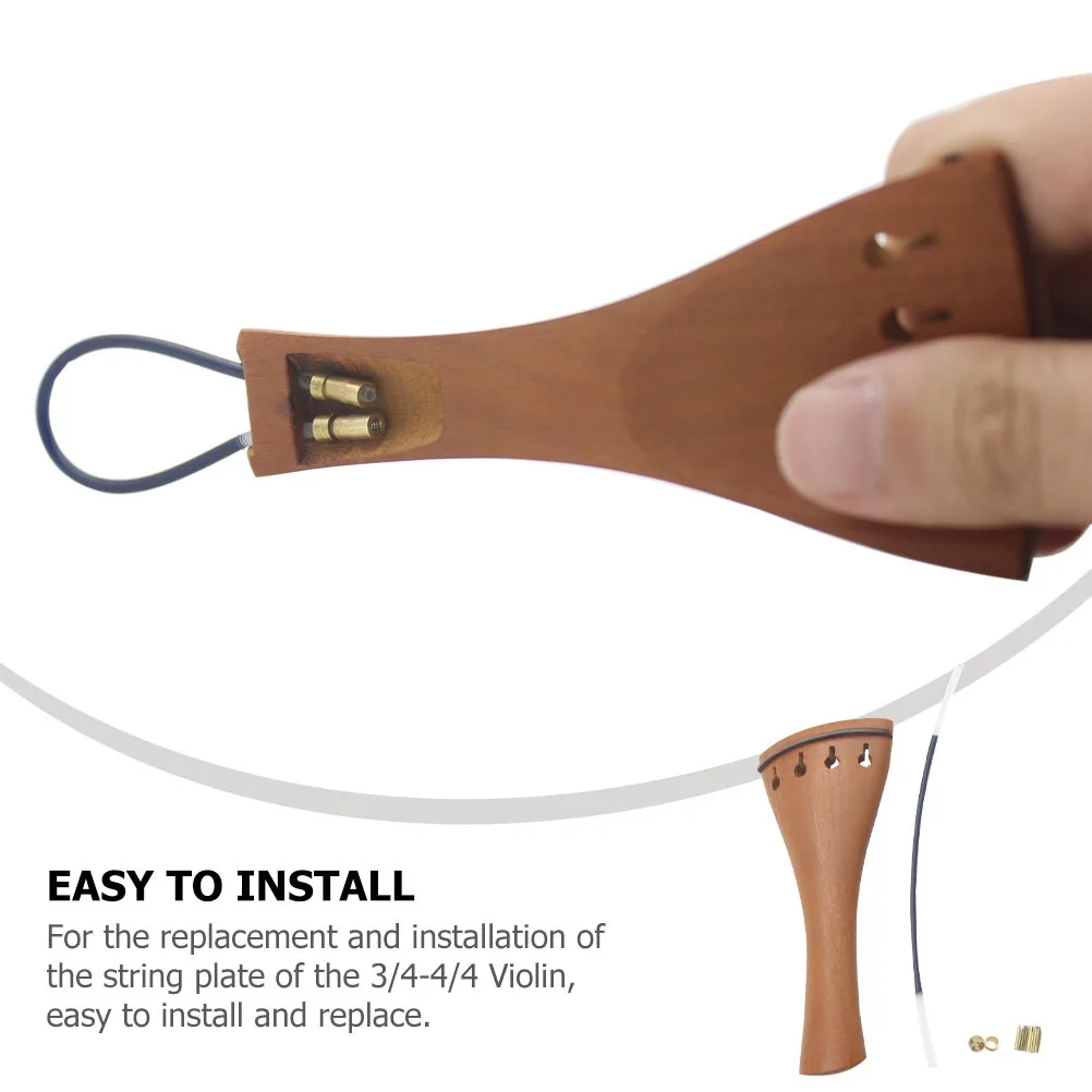 

1 set 1 Set Tailpiece 3/4 4/ Brown Wooden String Board Replacement Durable Violin Parts Violin Parts Accessory