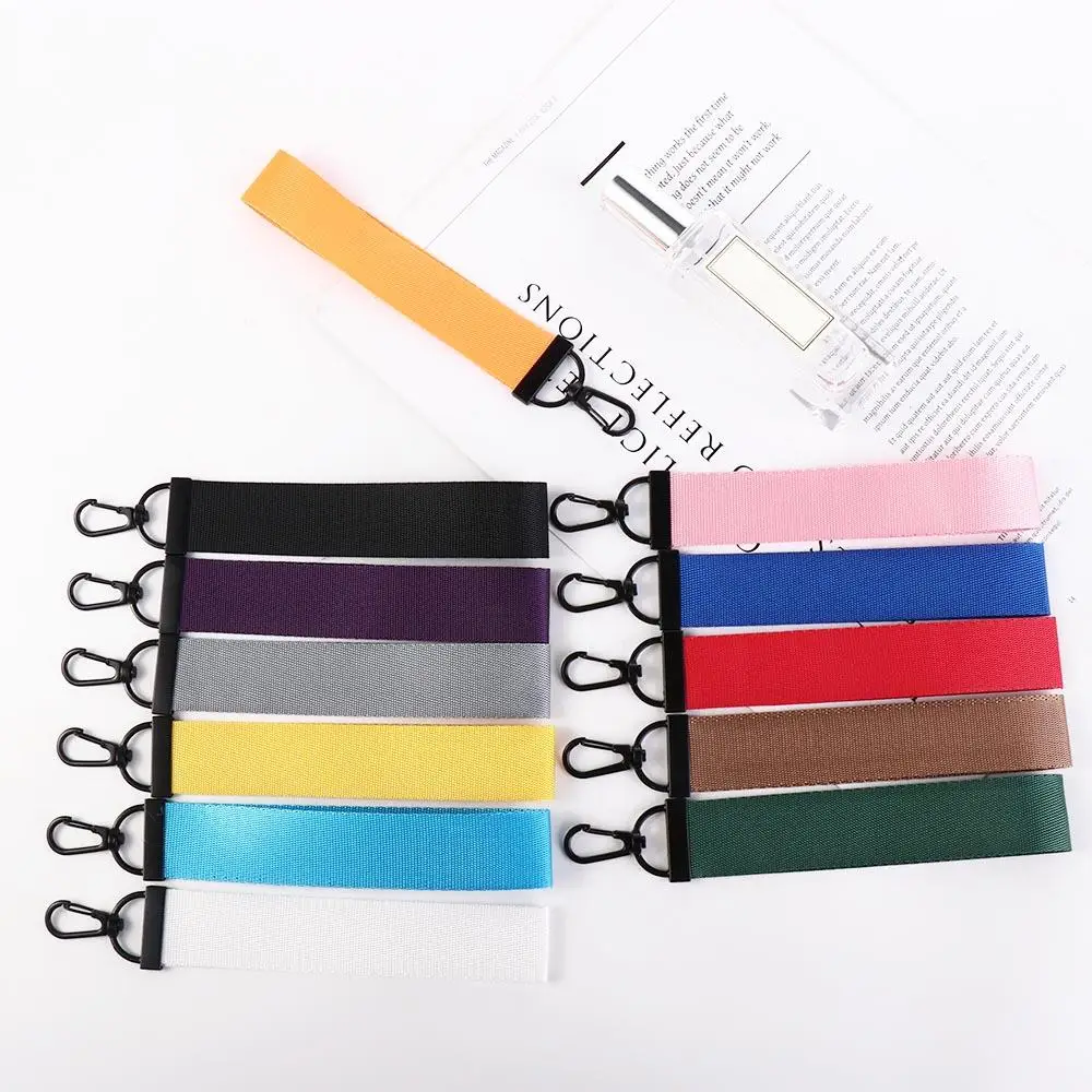 Solid Phone Straps Candy Color DIY Ribbon Rope Keychain for Women Bag Car Keyring Charms Short Long Neck Strap Lanyard for Keys