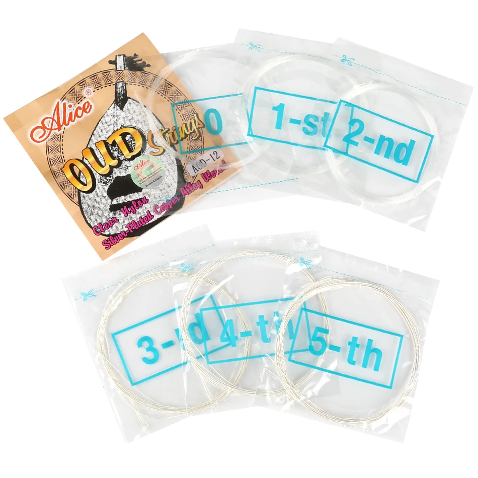 Original Alice AOD-12 OUD Strings UD/UT 12 Courses Strings Clear Nylon And Silver-Plated Copper Alloy Wound