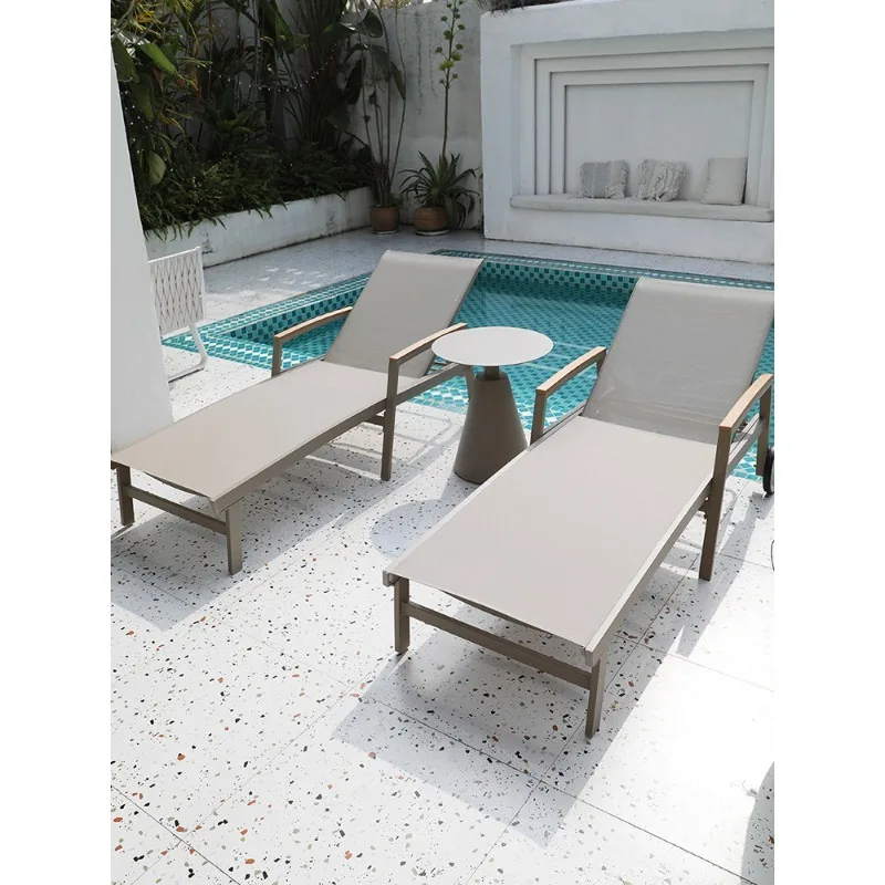 Outdoor courtyard bed, swimming pool beach leisure lounge chair, waterproof and sunscreen bed 6