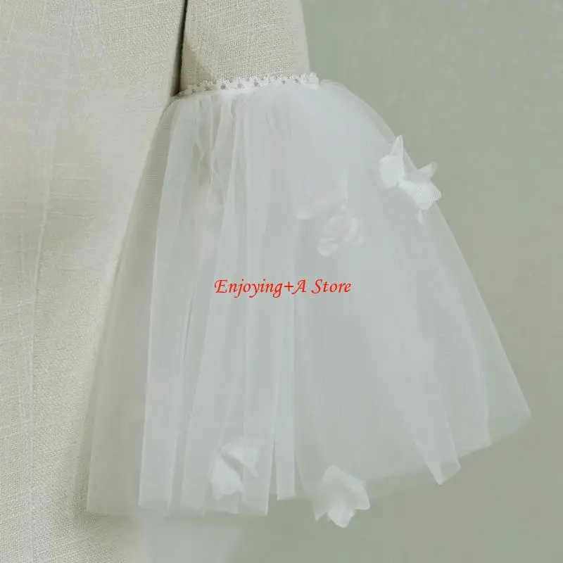 Munas boda malla crema elegante PXPB con patrones encaje y elástico seguro para ropa novia Ocasión especial
