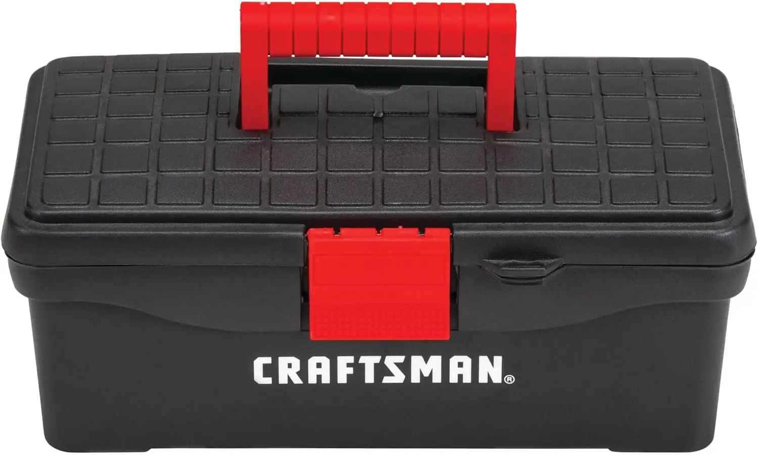 

Lockable Red/Black Tool Box with Comfort Grip Handle and Portable Tray, 13 Inch