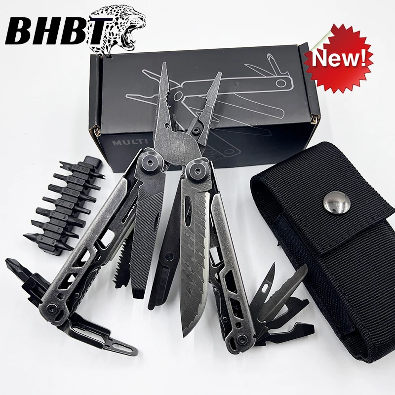 

Новые многофункциональные плоскогубцы BHBT 19 в 1, плоскогубцы с дамасским ножом, шестигранный ключ, складной Edc, многофункциональный инструмент для выживания на природе, кемпинга
