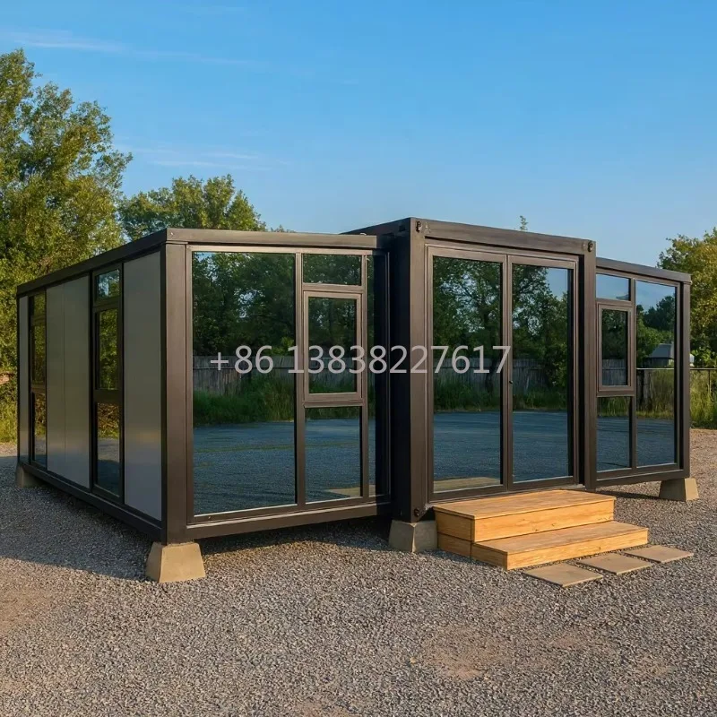Living Prefab Villa Fast Build Extendable Prefabricated Homes 20Ft 40Ft Foldable Expandable Container House Outdoor Use