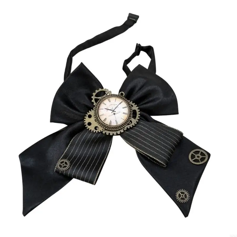 2026 New Steampunk Bowtie with Clock Detail for Costume Portraits