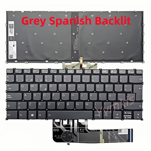 Spanish Backlit Keyboard for Lenovo IdeaPad 3-14ABA7 3-14IAU7, 5-14ABA7 5-14IAL7,5Pro 14ITL6 14ACN6 14ARH7 14IAP7,Yoga 7-14ITL5