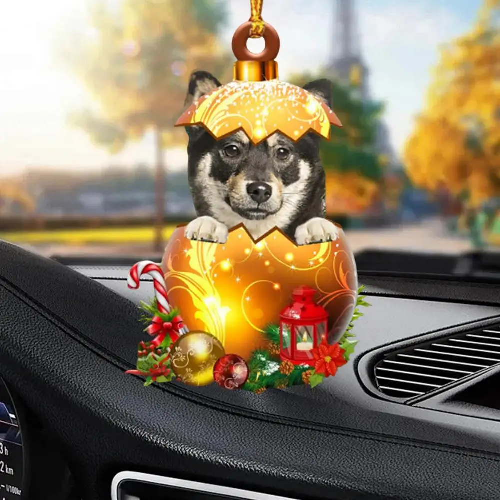 Dog Car Pendant Decoration 2D Flat Acrylic Car Pendant Ornament for Animal Lovers Gift Christmas Tree Car Interior Decoration