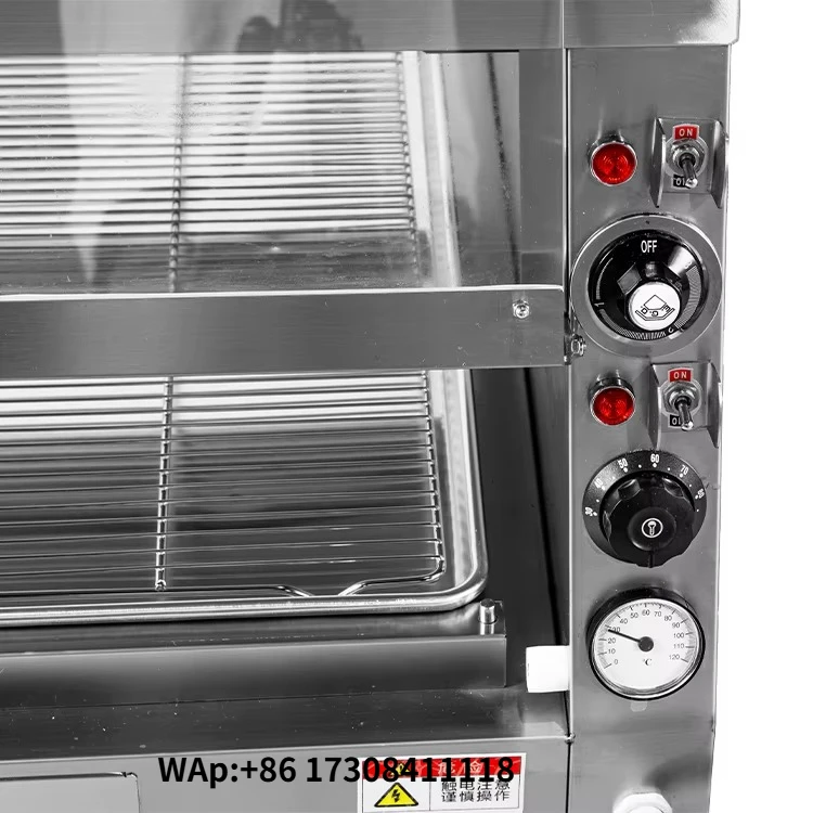 Food Spark KFC Style Two Tier Heated Display Warmer Auto Water Filling Food Grade Stainless Steel Energy Saving Digital