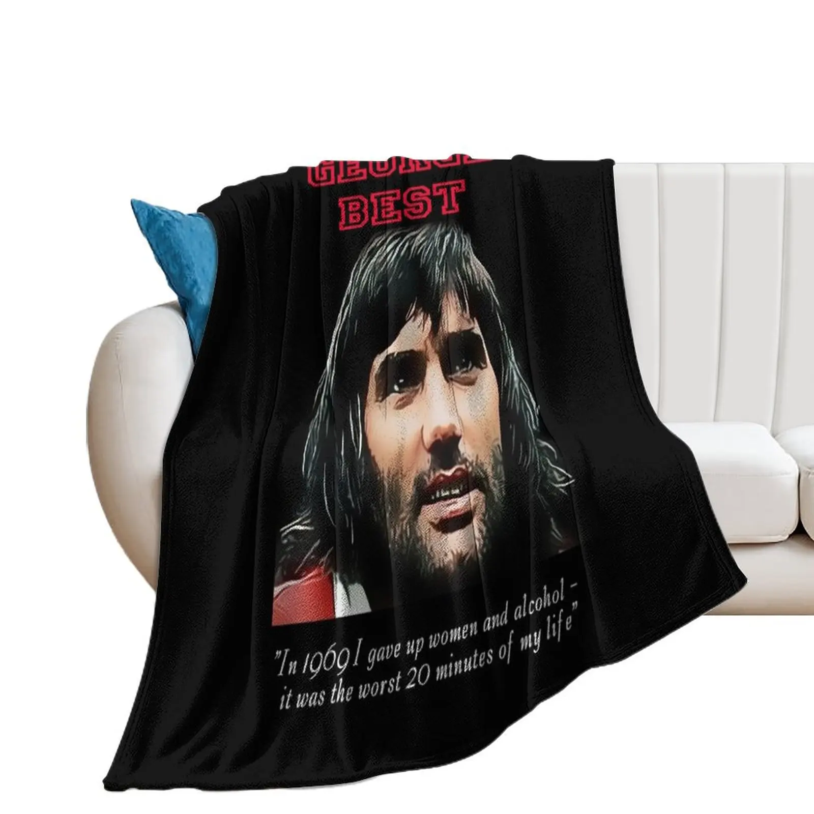 GEORGE BEST - Iconic Footballer Throw Blanket Designers Baby Blankets