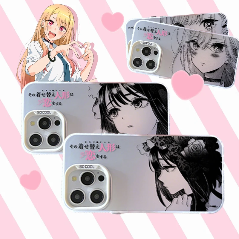 Anime Bella Kitagawa Marin Placcatura Cassa Del Telefono per iPhone 14 15 16E 11 12 16 13 Pro Max XS X XR Plus 8 7 SE 2020 Antiurto Etui