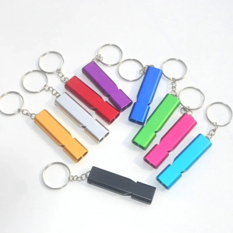 Portable High Frequency Aluminum Alloy Emergency Whistle Keychain Outdoor Tools Training Whistle Camping Hiking EDC Accessories