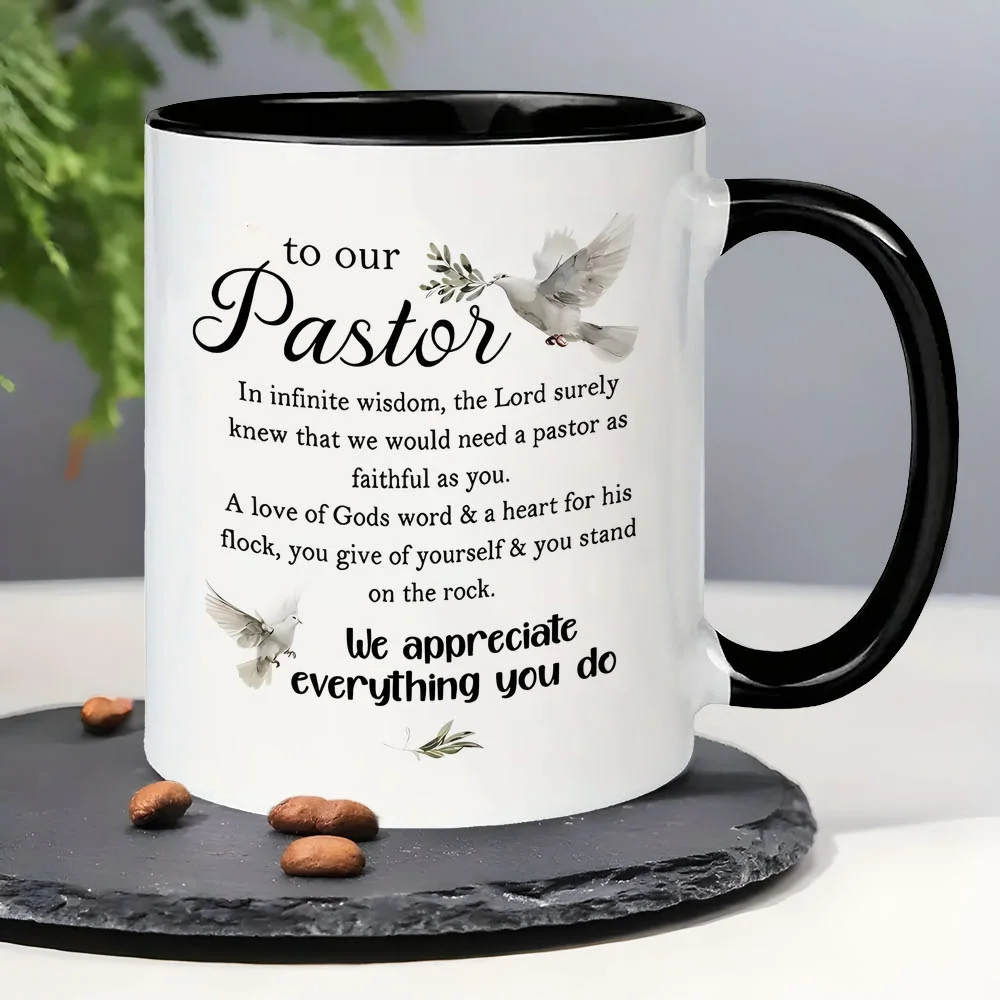 Pastor Appreciation Ceramic Mug We Appreciate everything you do Perfect Gift for Men & Women Pastor White with Inspirational Des