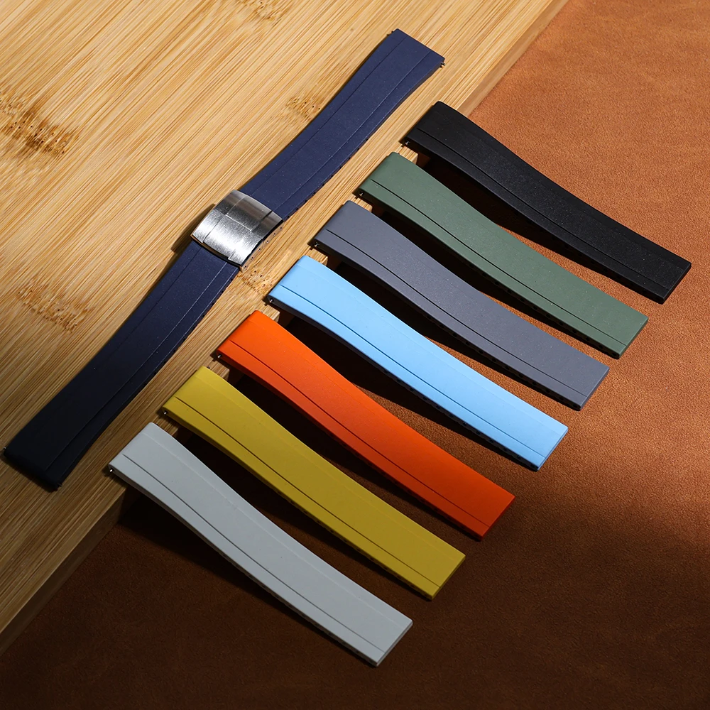 Cinturino per orologio in gomma FKM da 20 mm super vendita adatto per Rolex Daytona Omega Longines Grand Seiko taglio a sgancio rapido su misura