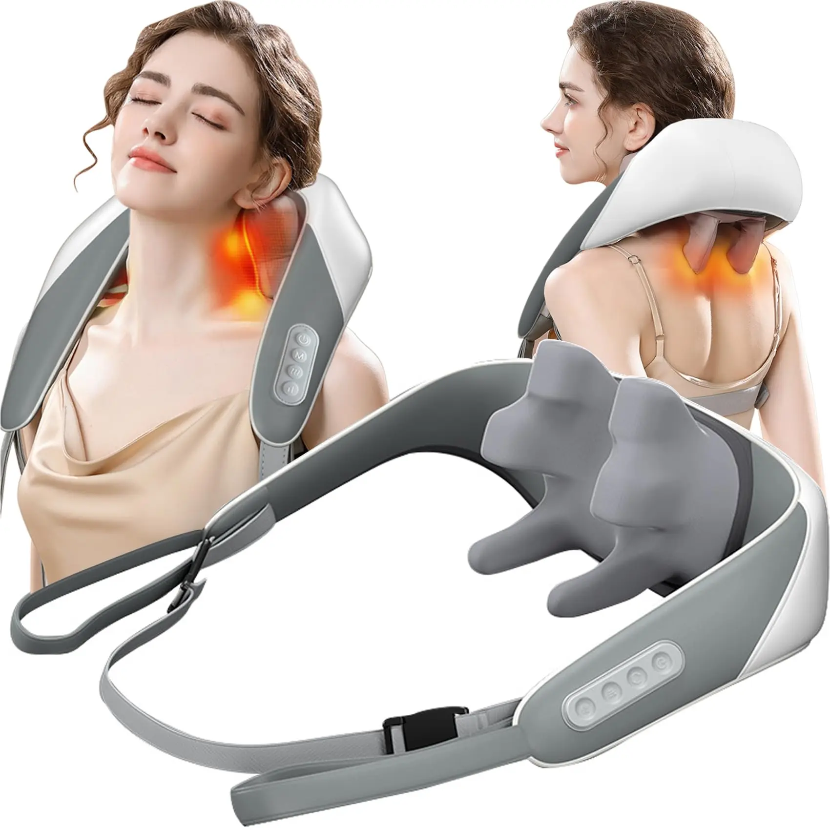 

Electrical Shiatsu Back Neck Shoulder Body Massager Simulate Human Hand Grasping and Kneading Pain Relief Deep Tissue