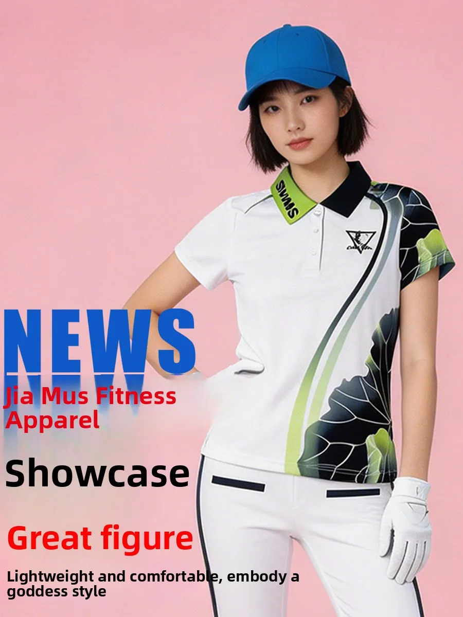 zhenzhen-teacher-recommended-new-summer-thin-lotus-flower-short-sleeve-team-fitness-operation-sport-top-women's-sportswear