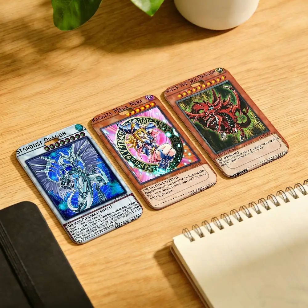 Card Game YO-GI-OH Lanyard Pull Back Clip Holder and Card Holder Rotating Back ID Card Family Gift