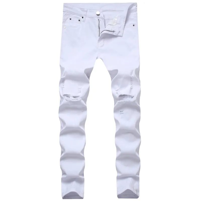 

Denim New Street Men's Ripped Jeans Men's Korean Version, High Street Personalized Jeans