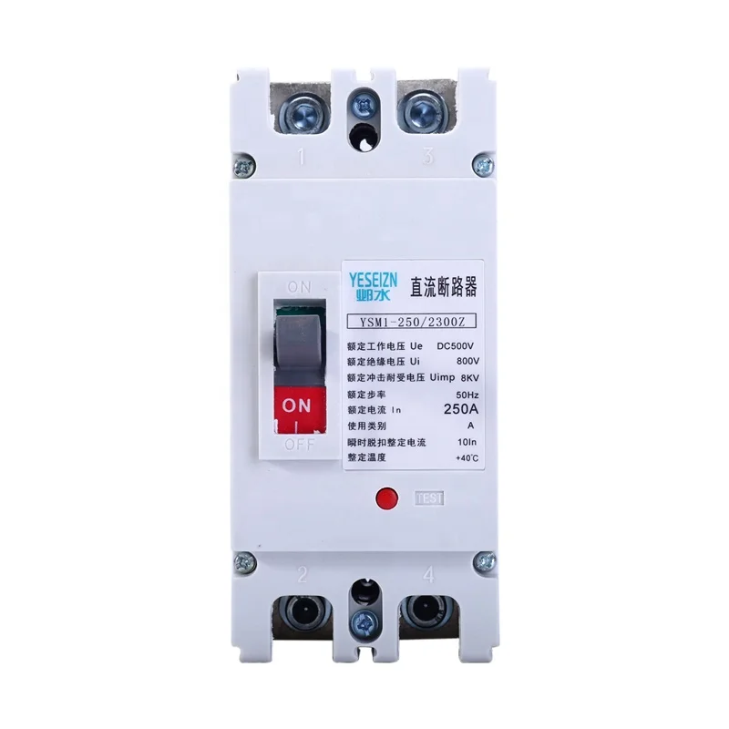 500Voltage Mccb Dc Mccb 2P 125A 200A 250A Dc Molded Case Circuit Breaker for Solar System