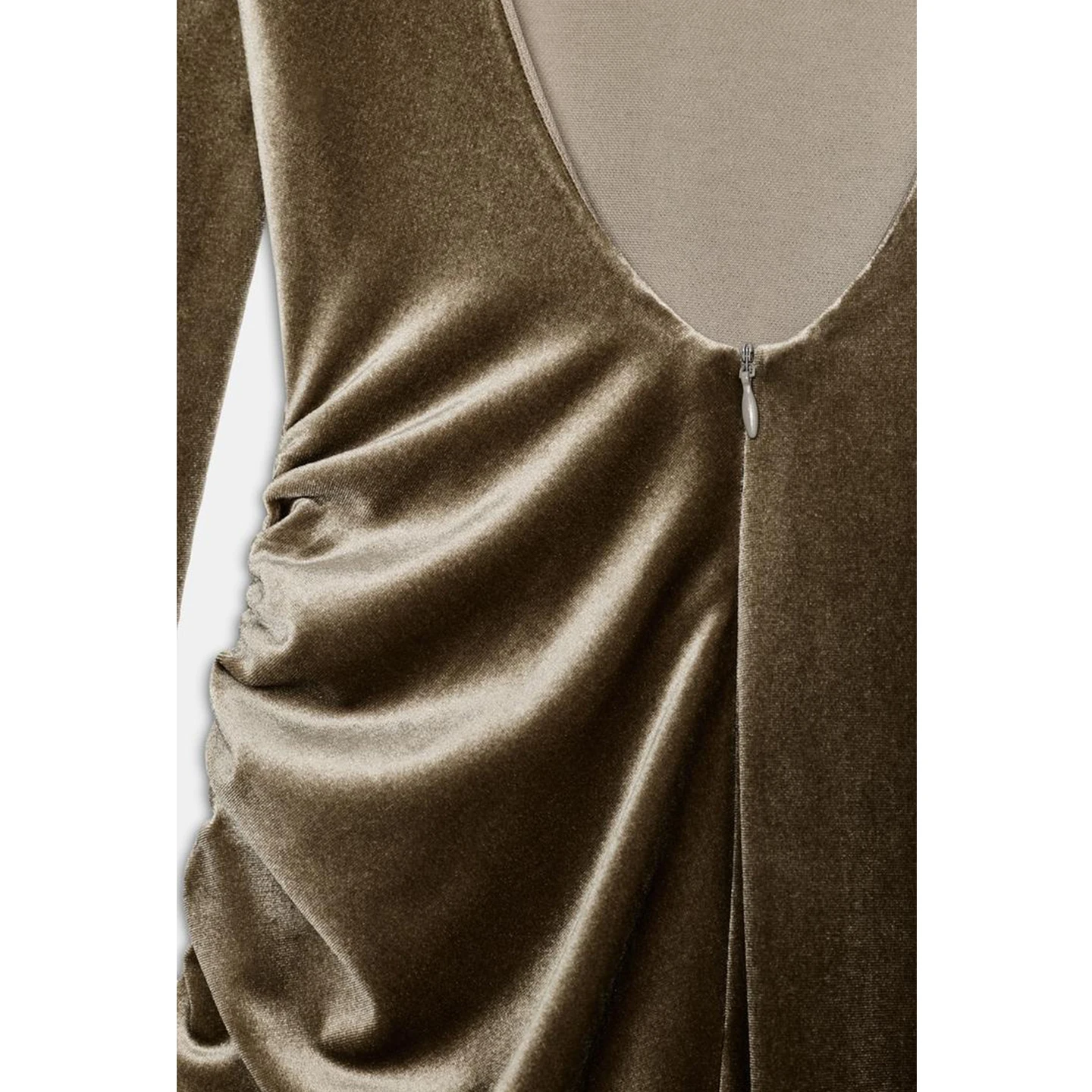 Mat Sle Midi Dr femmes automne hiver nouveauté longue Sve col montant sangle plissée coussin d'épaule Polyester F...