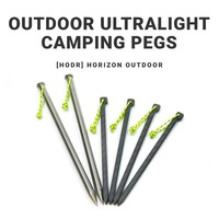 [HODR] Ultralight Camping Pegs Stakes Titanium/Carbon Fiber Pegs Hollow Rod Tent Pegs for Tarp Tent Hiking Camping
