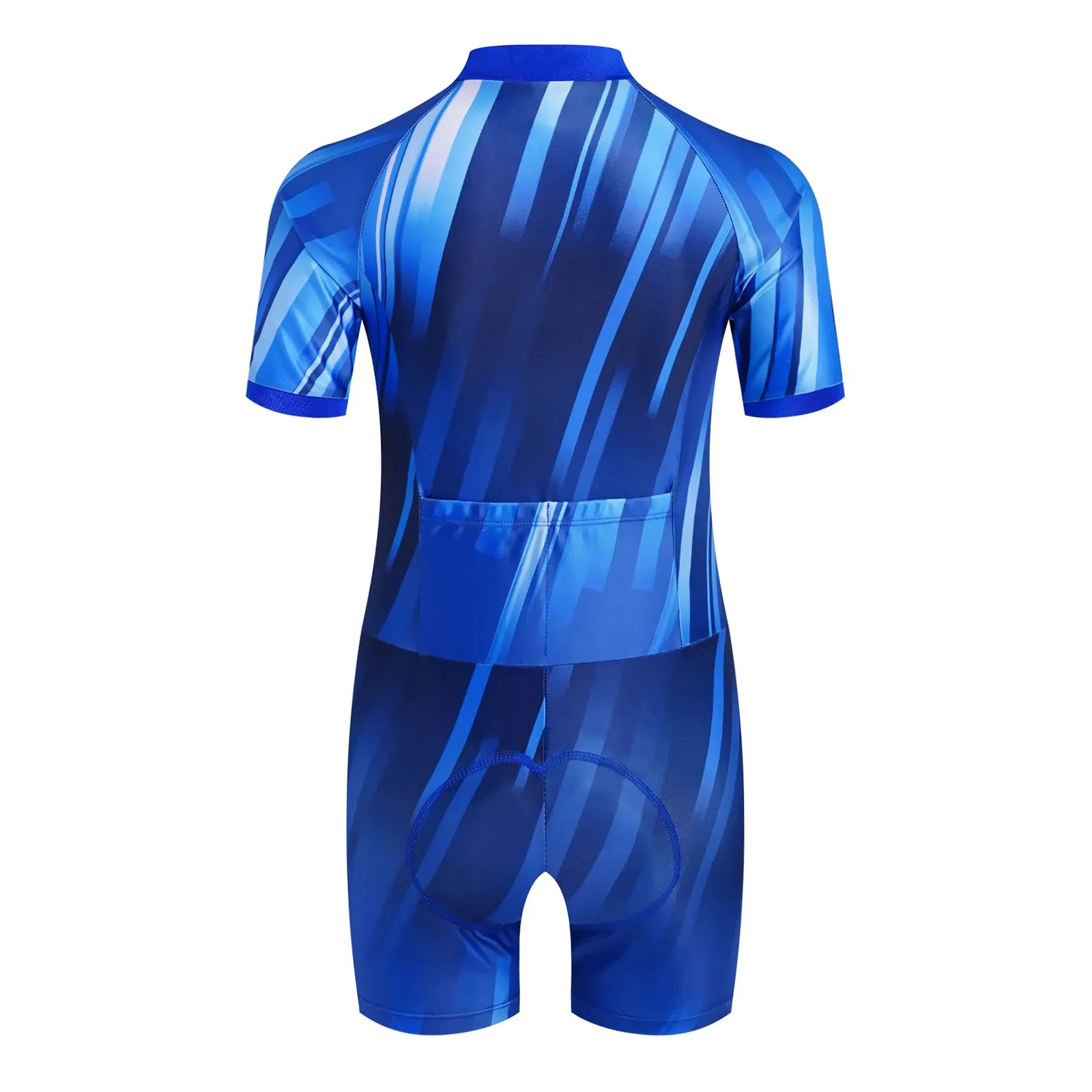 ملابس سباحة للأطفال قطعة واحدة ملابس رياضية للأولاد والبنات بدلة ركوب الدراجات للشباب زي الدراجة بأكمام قصيرة وسحاب مع وسادة ثلاثية الأبعاد