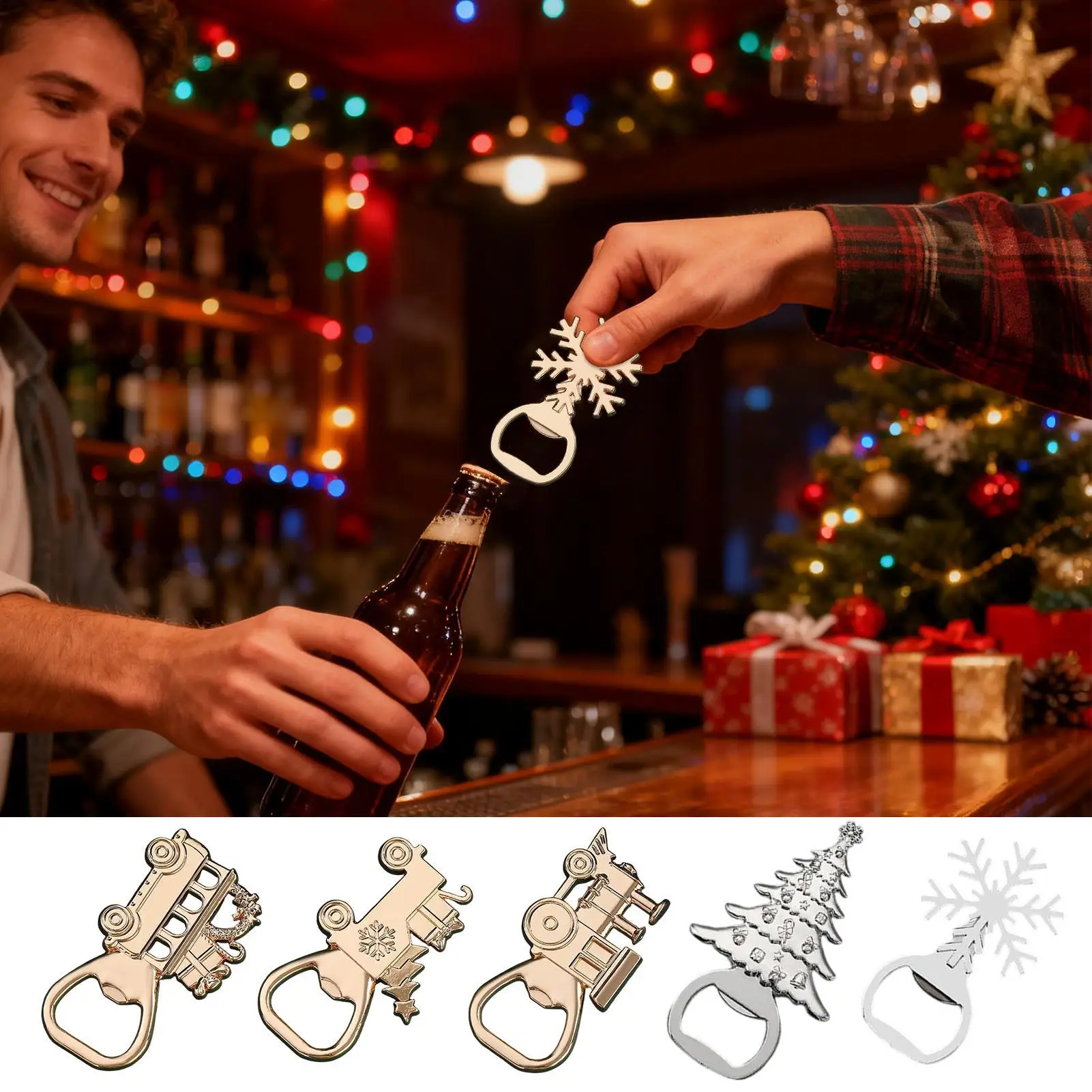 Beer Openers Ergonomic Christmas Theme Lid Remover Bottle Openers For Seniors For Wedding Bartender Bar Home Favors Women Men
