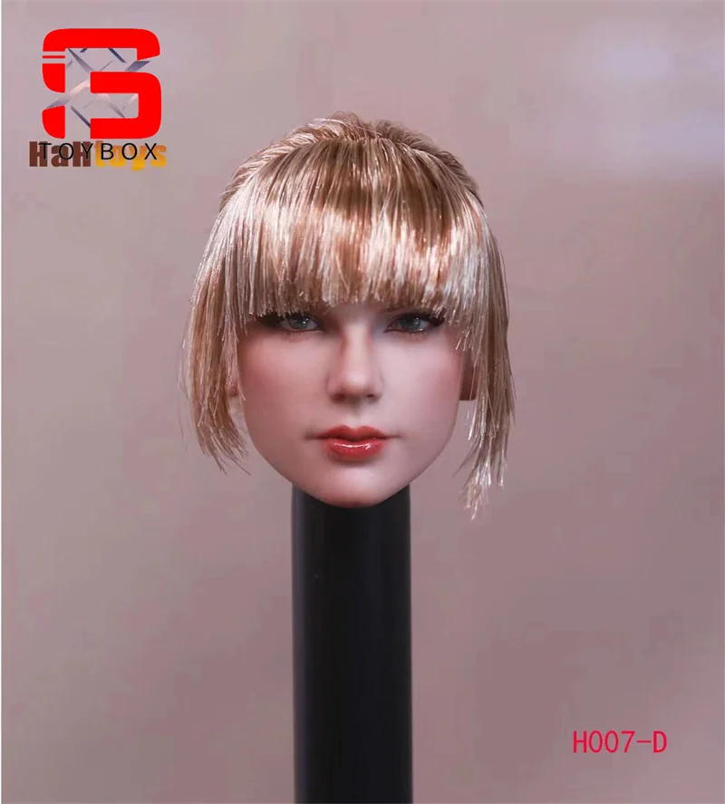 HaHtoys-American Singer Taylor Head Sculpt, transplante de cabelo, modelo de escultura, Fit 12 ''Soldier, Body Action Figure, H007 1:6