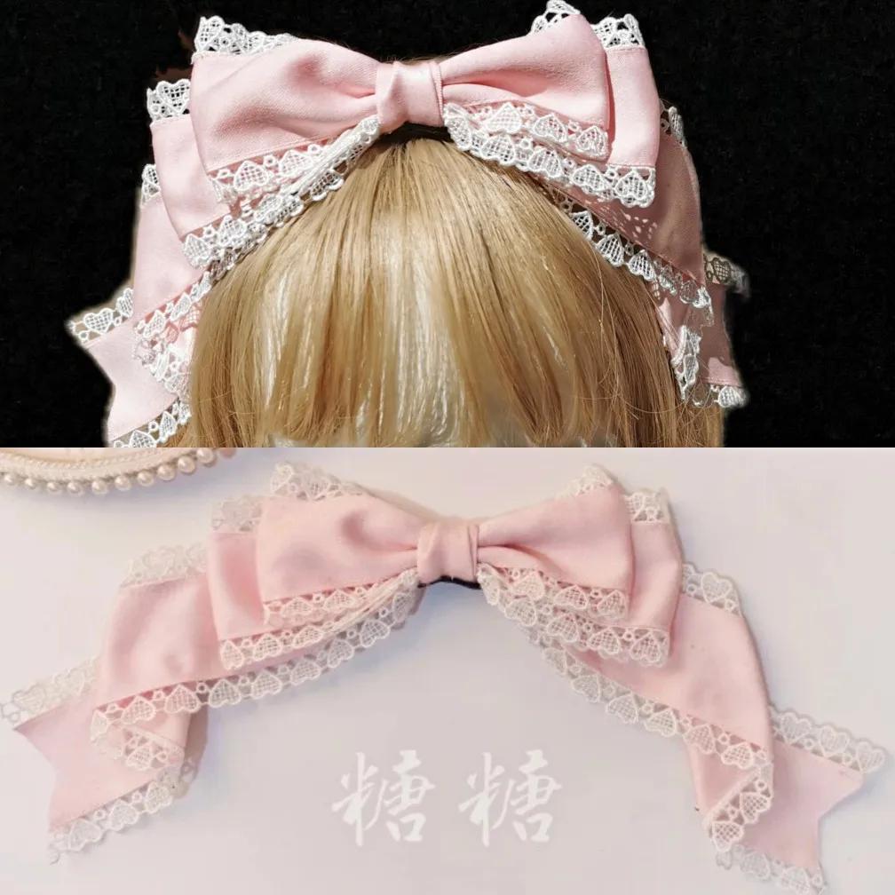 

Japanese Lolita headwear woman lace bow hairband hairpin KC headwear all-match