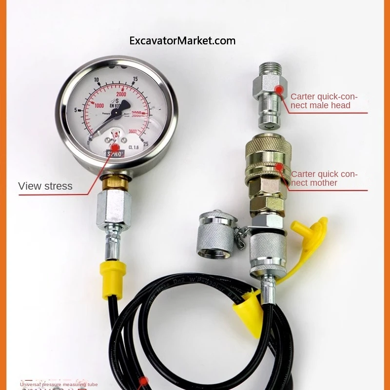 For Caterpillar cat Quick-Fit Male Excavator Pressure Gauge Hose Hydraulic Pump Test Connector