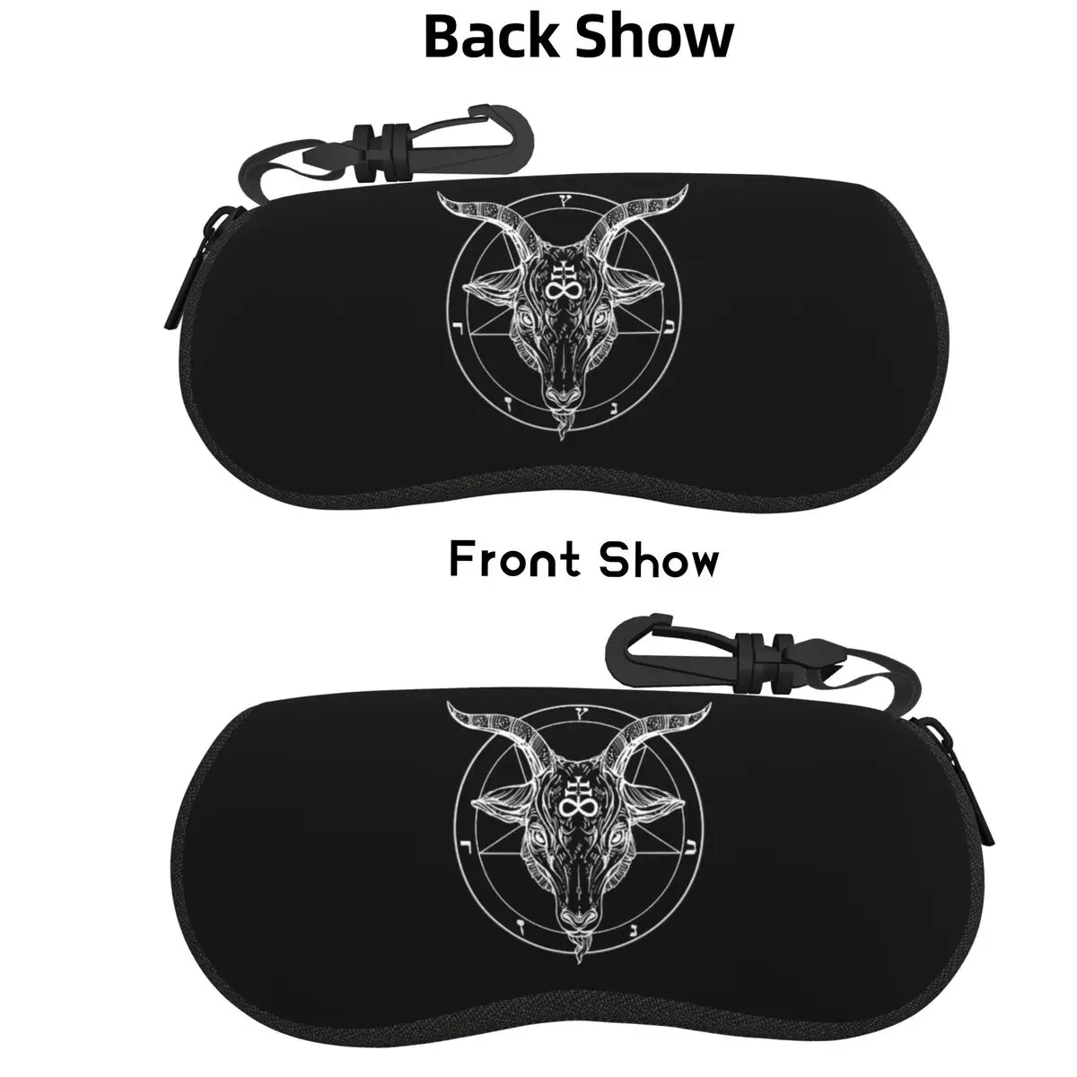 

Baphomet Goat Head With Pentagram Or Satanist Symbol Shell Glasses Case Protective Sunglasses Box Women Men Soft Eyeglasses Bag