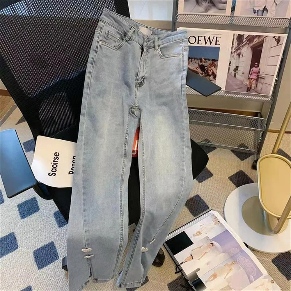 Vrouwen Broek Vrouw Jeans Hoge Taille Denim Broek Wijde Pijpen Denim Kleding Blauw Jeans Vintage Kwaliteit Mode Rechte Broek