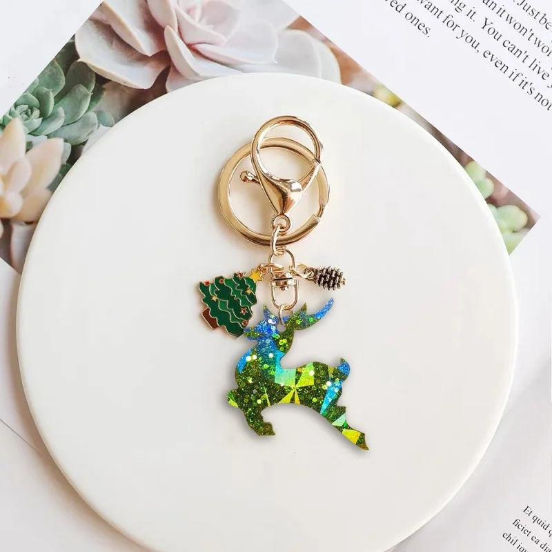 Boucles d'oreilles en bois de wapiti laser holographique, moules en silicone, bricolage fait à la main, décoration de Noël, porte-clés, pendentif, moule en résine, artisanat