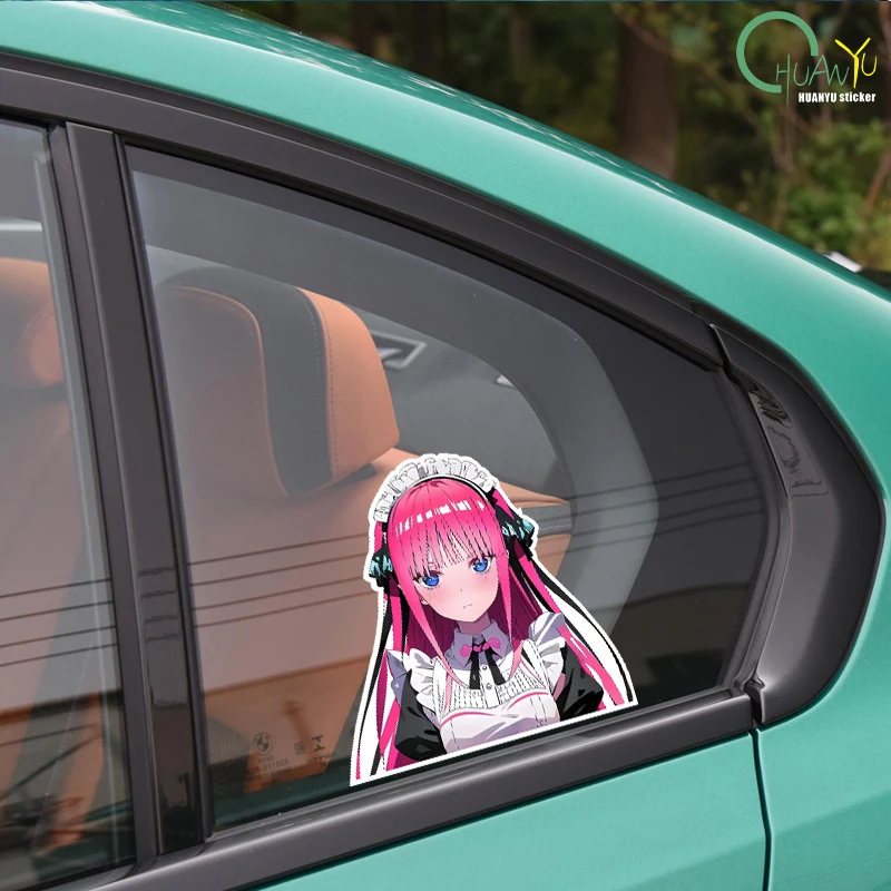 JDM Cute Girl Anime Car Sticker Car Sticker Motorcycle Bumper Car Window Reflective Waterproof Sticker Car Sticker view 6