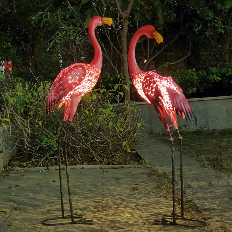 Creative Decorations Iron Crafts Flamingo Statues Garden Decoration Balcony Courtyard Park Shopping Window Landscaping Wedding