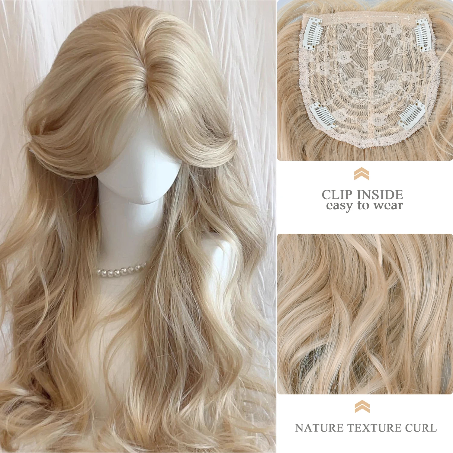 Dirty Blonde Wigs Synthetic Natural Looking Long Layered Straight Hair Wig for Women Daily Party Use