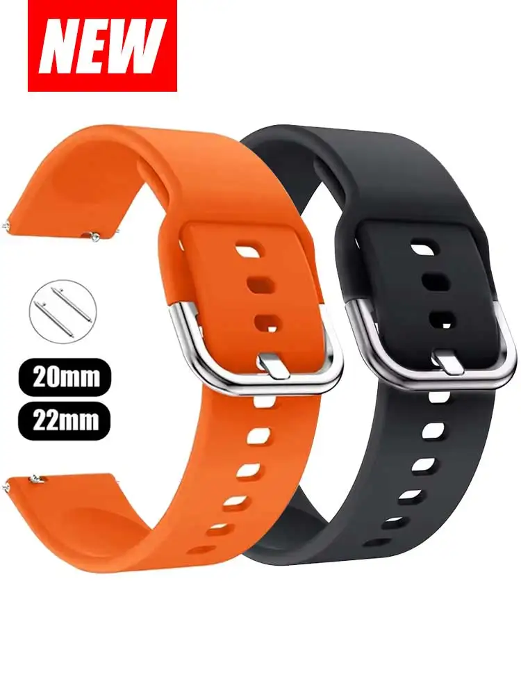 20mm/22mm Silicone band For Amazfit GTS 4/3/2e/GTS2 Mini/GTR 42mm/47mm/GTR 4/3 Pro/2/2e Sport Watch Bracelet Amazfit bip strap