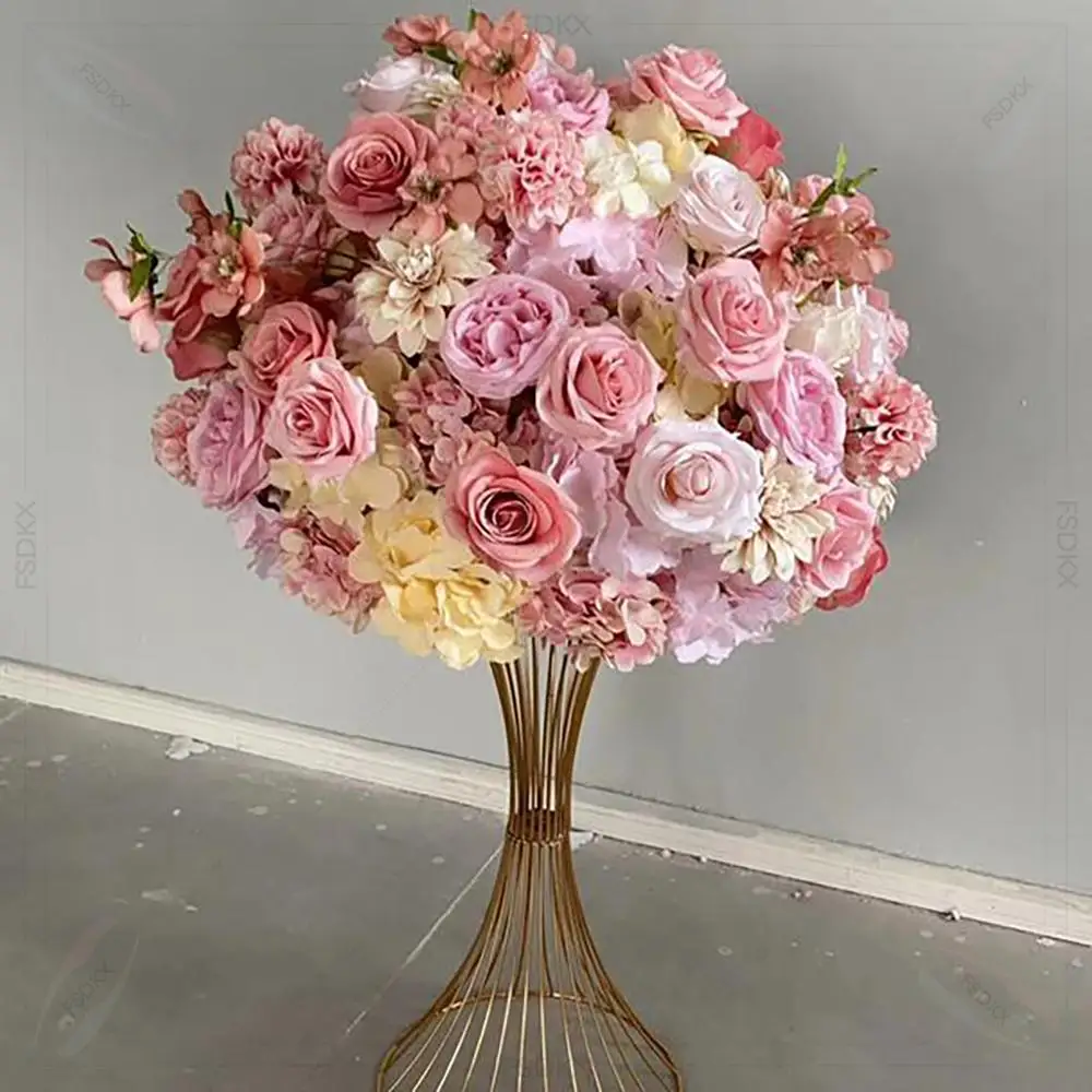 

FSDKX Wedding Decorations Supplies OEM Decorative Wedding Flowers Artificial Silk Flower Ball Wedding Centerpieces for Table