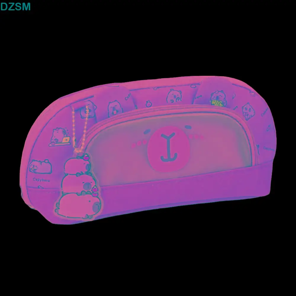 

Kawaii Animal Capybara Pencil Case Desktop Storage Large Capacity Stationery Pencil Bag Zipper Cute Pendant