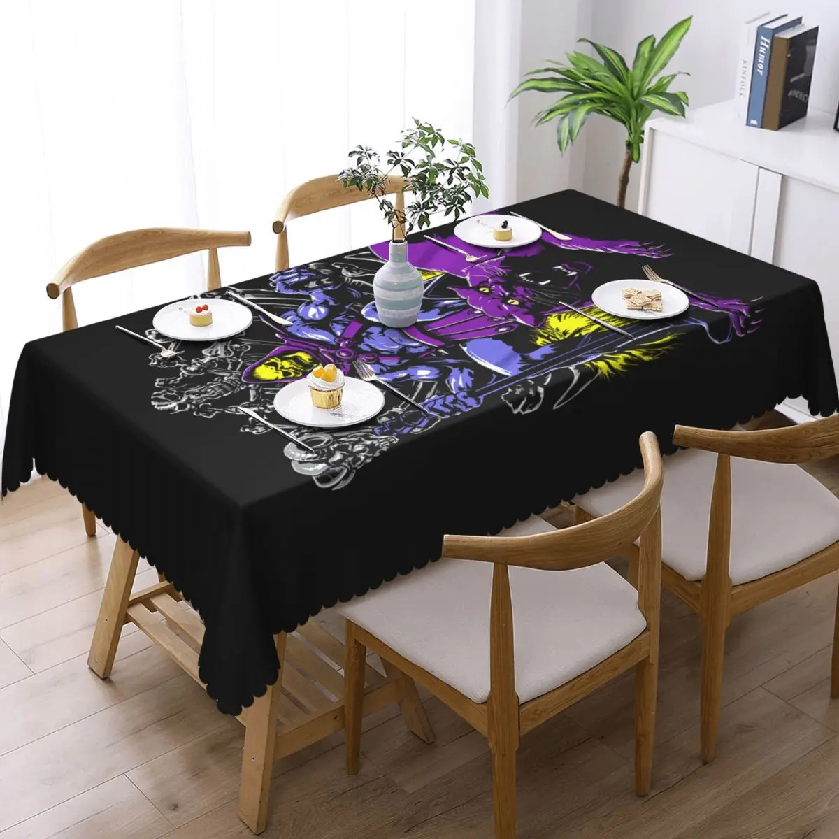 Custom Rectangular Skeletor Tablecloth Fit 45