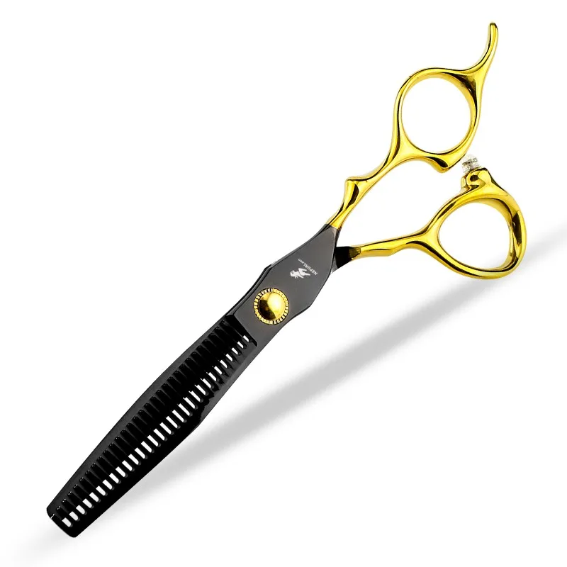 NEPURLson 6.0inch JP440C half-gold handle bearing screws hair scissors for the right hand, sharp and beauty 6