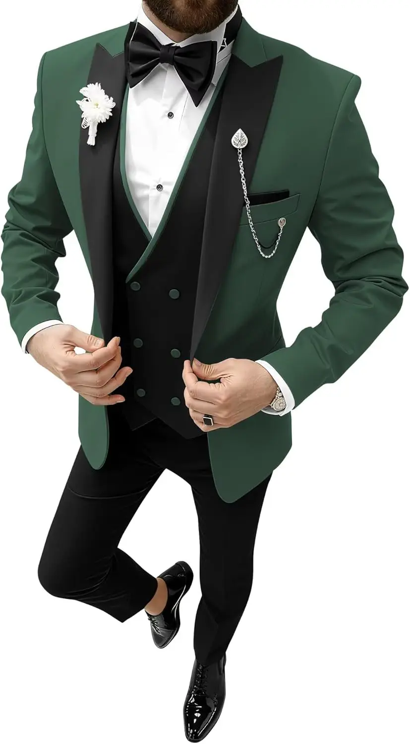 

Mens Suits Slim Fit Suits for Men 3 Piece Tuxedo Wedding Prom Suit Formal Business Fashion