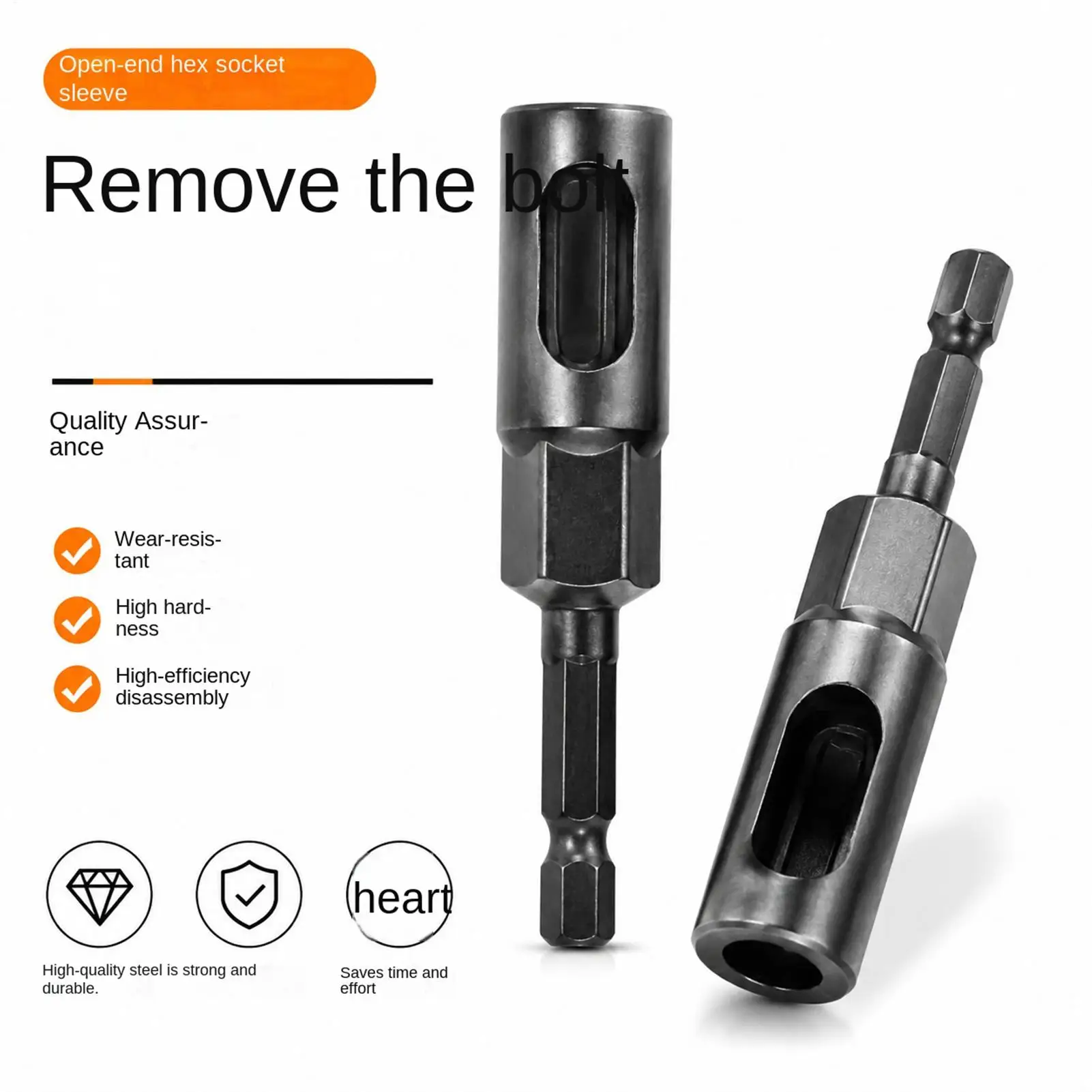Hexagonal Socket Open-End Alloy Precision Extended Hex Shank Socket Driver Adapter Set for Garage Workshop Warehouse Factory