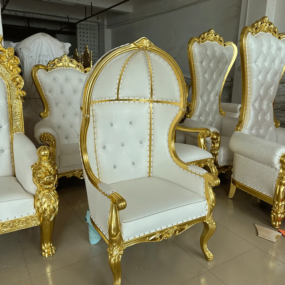 Exquisite Modern Stainless Steel Chair High Back Throne Chair King For Wedding Party Hotel Use