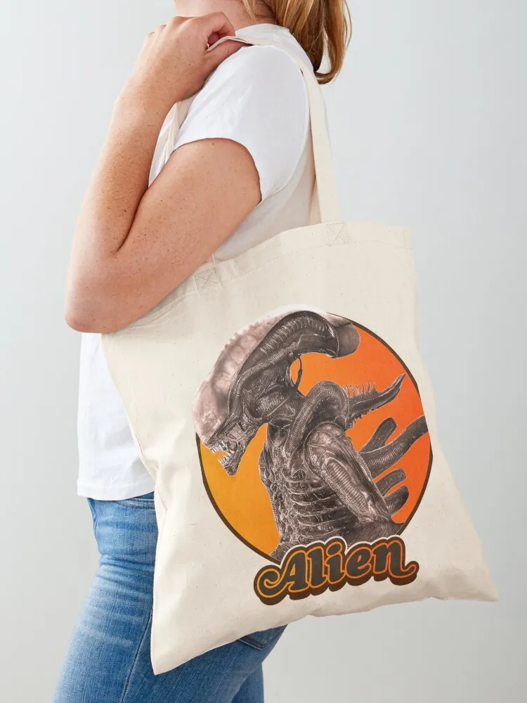 

Retro Alien Xenomorph Tribute Tote Bag bags luxury women shopping trolley bag personalized tote bag Women's handbag