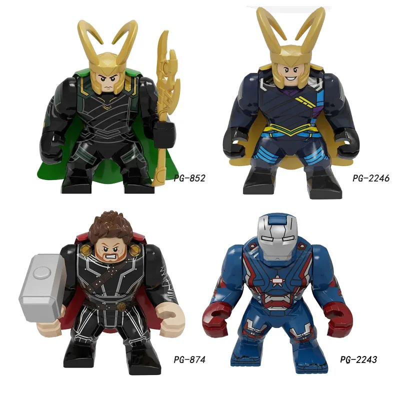 Figuras de bloques de construcción de superhéroes de Marvel para niños, muñecos de bloques de construcción de superhéroes, figuras de juguete DIY, regalo para niños, 4 piezas