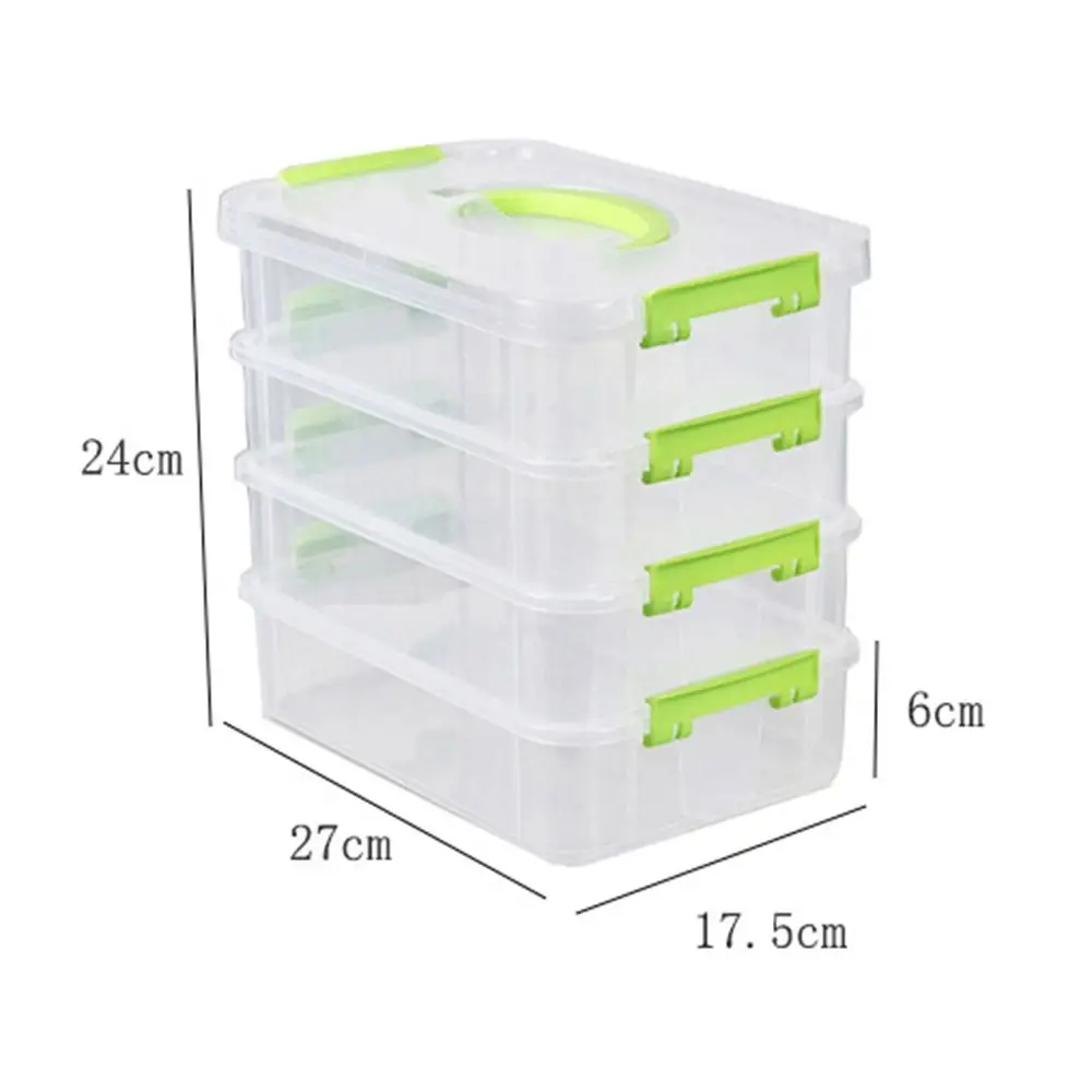 Transparent Box 4-tiers Plastic Storage Box School Office Container Drawer Organizer Table Jewelry Box Makeup Organizer Box Bins