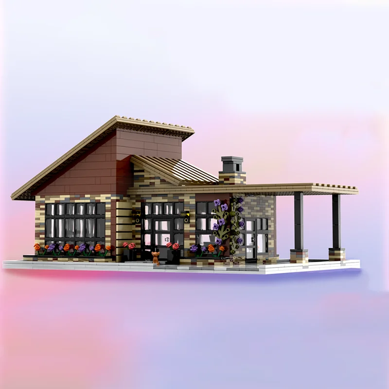 2495 قطعة MOC منزل مخصص حديث 4 نموذج مدني عالي التقنية هدية الكريسماس اللبنات تجميع لتقوم بها بنفسك فكرة لعبة عيد ميلاد الاطفال #6