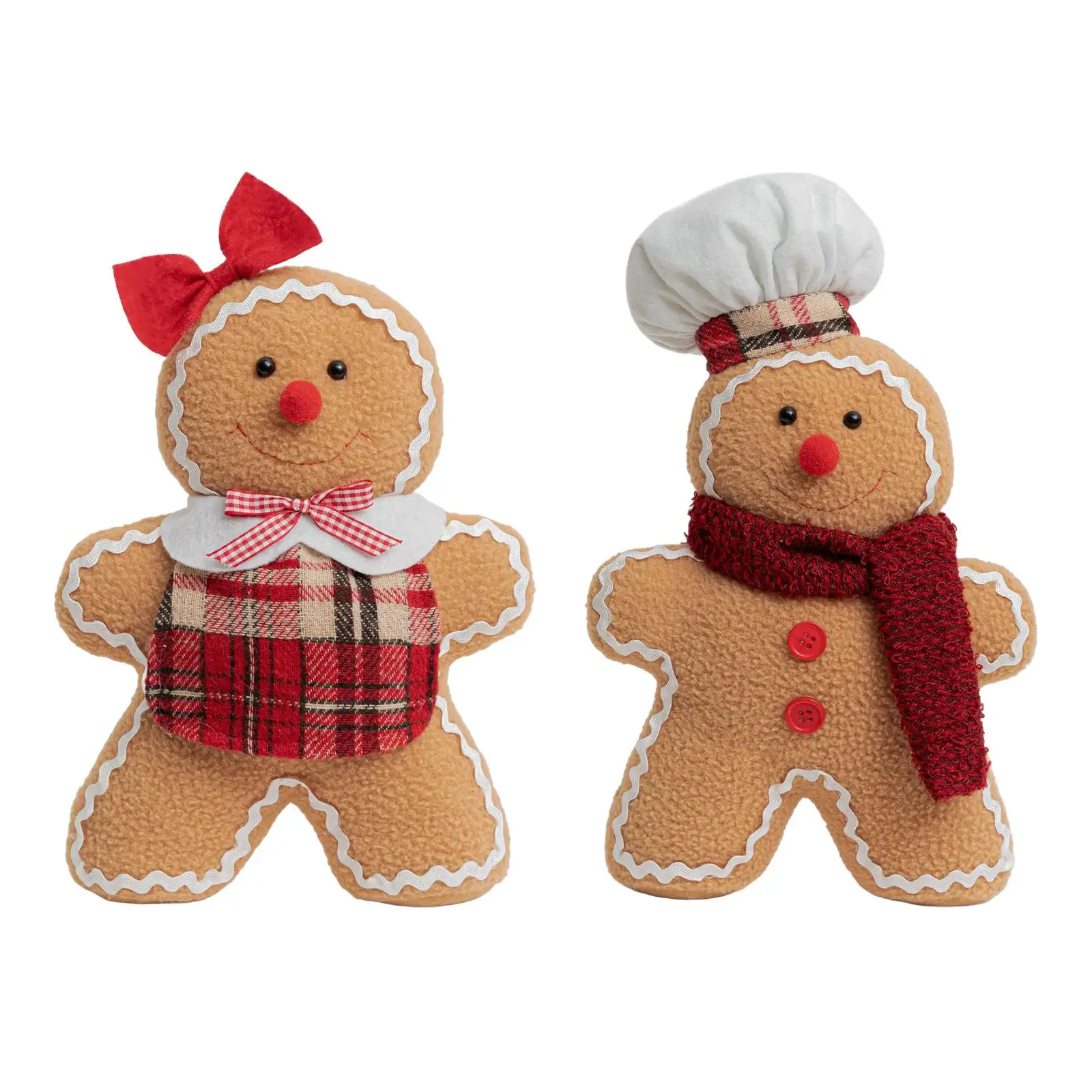 Christmas Plush Gingerbread Figures Creative Lovely Gingerbread Plush Toy Stuffed Animal for Table Door Holiday Tree Decoration