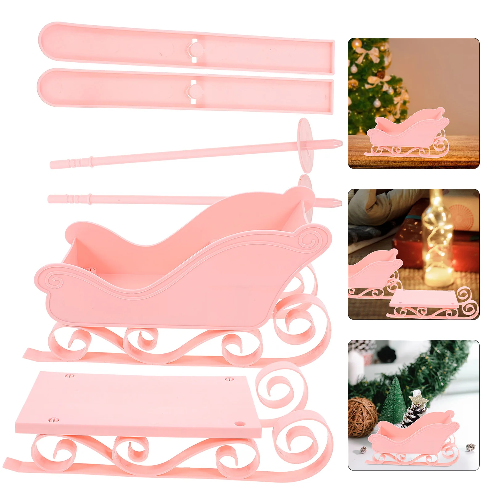 

Christmas Sleigh Hanging Ornament Mini Metal Sleigh Decor for Tree Mantel Shelf Holiday Winter Centerpiece Display