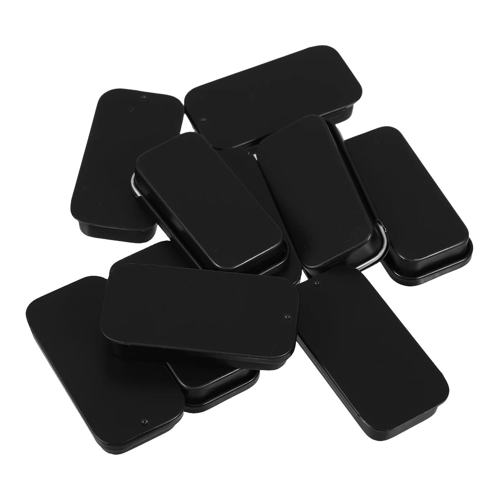 Caja de goma de hojalata con tapa deslizante, soporte para dulces de empuje, portátil, compacto, Rectangular, Mini caja de lata resistente, 10 Uds.